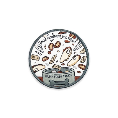 2,5&quot; etichetta tessuta della toppa del tessuto di rayon per il confine di Merrowed del rivestimento
