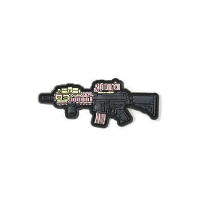 Le pistole del fucile modellano la toppa 3,5&quot; del distintivo del PVC materiale della gomma di silicone di larghezza per militare
