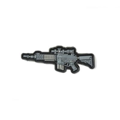 Le pistole del fucile modellano la toppa 3,5&quot; del distintivo del PVC materiale della gomma di silicone di larghezza per militare