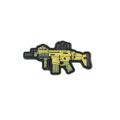 Le pistole del fucile modellano la toppa 3,5&quot; del distintivo del PVC materiale della gomma di silicone di larghezza per militare