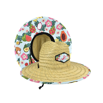 Bagnino praticante il surfing di Straw Hat Per Summer Outdoor della toppa unisex