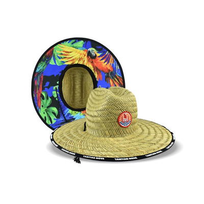 Il giro di Mat Grass Patch Straw Hat modella il calore tessuto che stampa il ODM del fondo