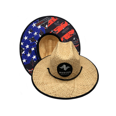ampia toppa Straw Hat Woven Raffia Grass del bordo di 11.5cm per praticare il surfing
