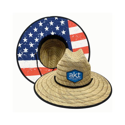 11,5 cappelli di Sun tessuti bordo di cm, bagnino praticante il surfing all'aperto Straw Hats