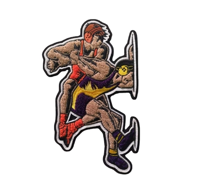Figura su ordinazione Logo Sew On Appliques del fumetto della toppa del ricamo della ciniglia